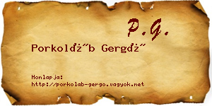 Porkoláb Gergő névjegykártya