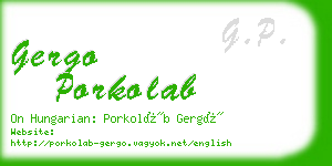 gergo porkolab business card